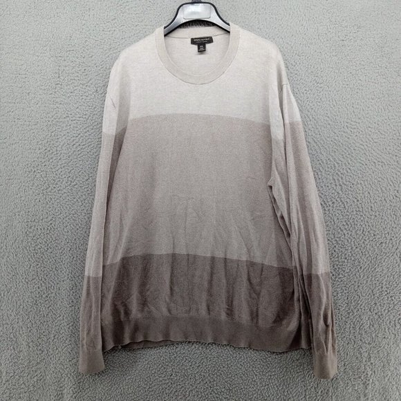 Banana Republic Other - Banana Republic Sweater Mens XXL Beige Brown Colorblock Silk‎ Cotton Cashmere
